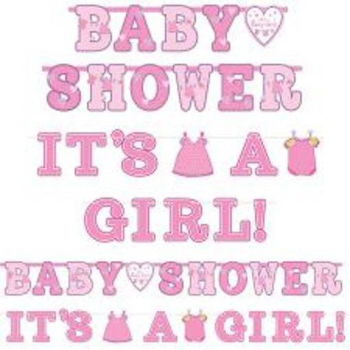 Picture of ITS A GIRL BABY SHOWER LETTER BANNER
